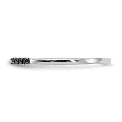14K White Gold Black Diamond Band
