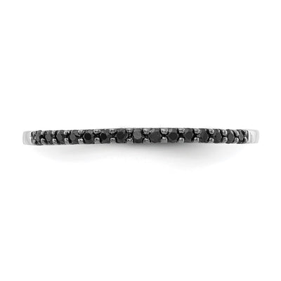 14K White Gold Black Diamond Band