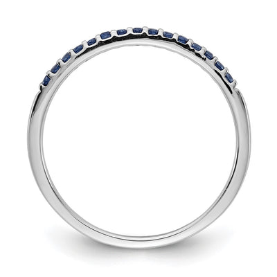 14K White Gold Blue Sapphire Band