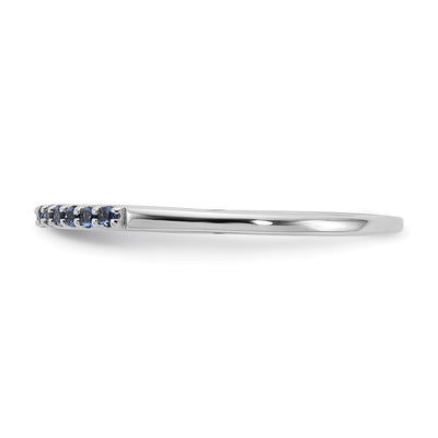 14K White Gold Blue Sapphire Band