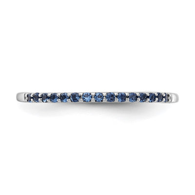 14K White Gold Blue Sapphire Band