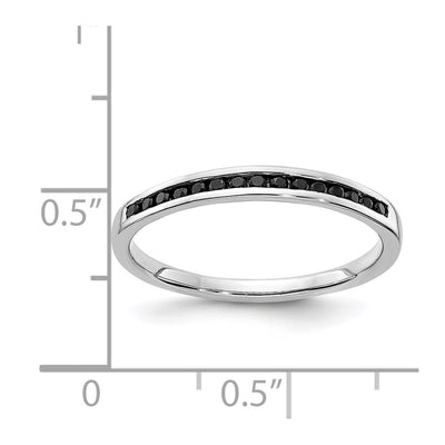 14K White Gold Black Diamond Channel Band