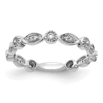 14K white gold diamond band
