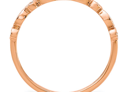 14k Rose Gold Diamond Fancy Band