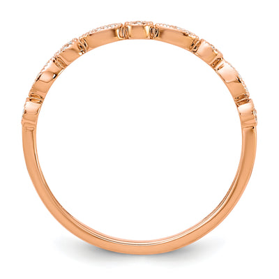 14K Rose Gold Diamond Fancy Band