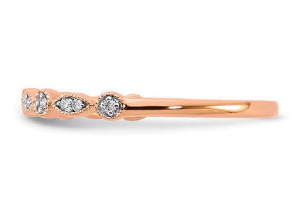 14k Rose Gold Diamond Fancy Band