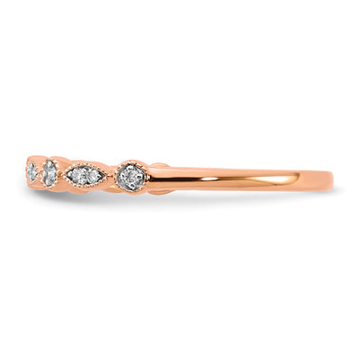 14K Rose Gold Diamond Fancy Band