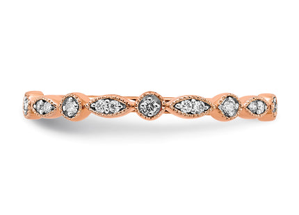 14k Rose Gold Diamond Fancy Band