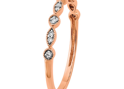 14k Rose Gold Diamond Fancy Band