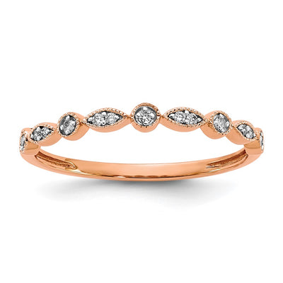 14K rose gold diamond band