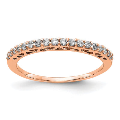 14K rose gold diamond band