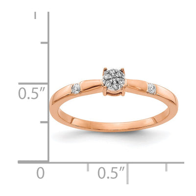 14K Rose Gold Diamond Cluster Ring