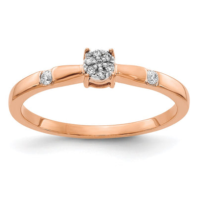 14K Rose Gold Diamond Cluster Ring