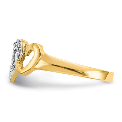 14K Rhodium Diamond Heart Toe Ring