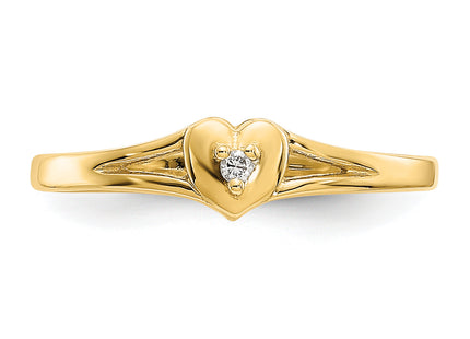 14k White Gold . Diamond Heart Toe Ring
