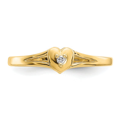 14K White Gold . Diamond Heart Toe Ring