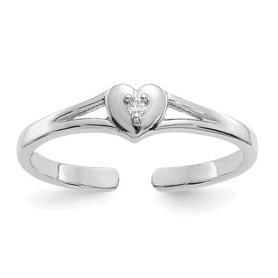 14K white gold diamond heart ring