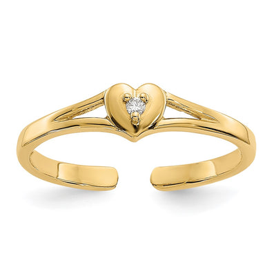 14K gold diamond heart ring