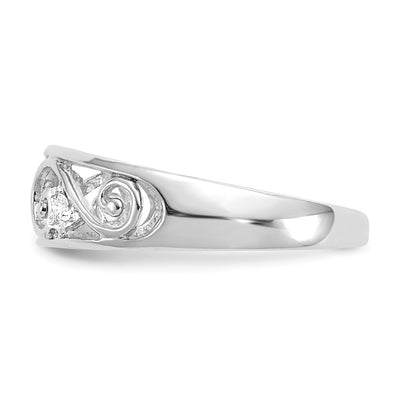 14K White Gold . Diamond Scroll Toe Ring