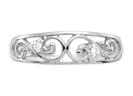 14k White Gold . Diamond Scroll Toe Ring