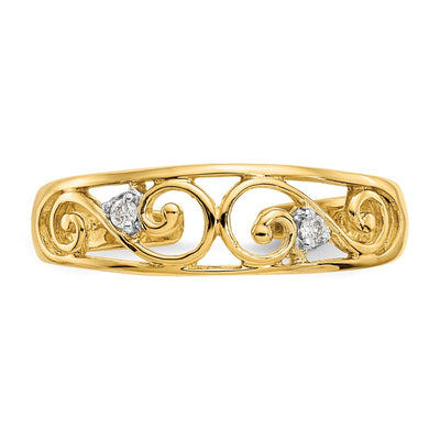 14K . Diamond Scroll Toe Ring