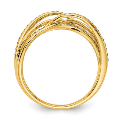 14K Diamond Swirl Ring