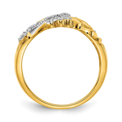 14K Rhodium Diamond Dragonfly Ring