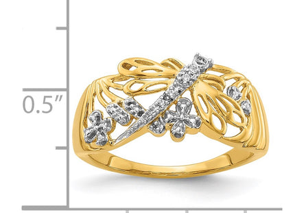 14k Yellow & Rhodium Rings Style RM5676 - Classique Jewelry Inc.