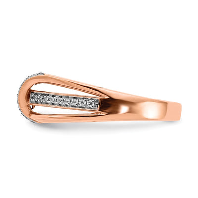 14K Rose Gold White and Champagne Diamond Ring
