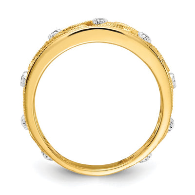 14K Flower Vine Design Diamond Ring