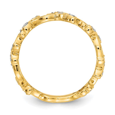 14K Diamond Floral Band