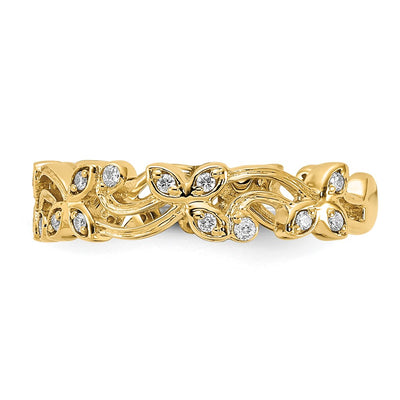 14K Diamond Floral Band