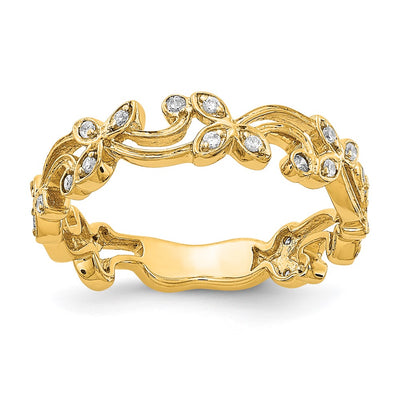 14K Diamond Floral Band