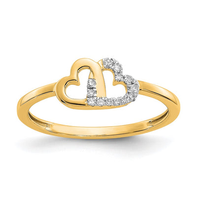 14K gold diamond heart ring