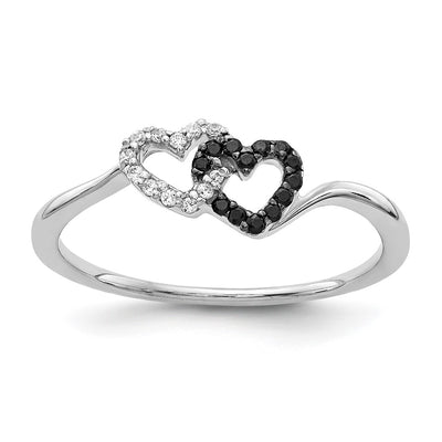 14K white gold diamond heart ring