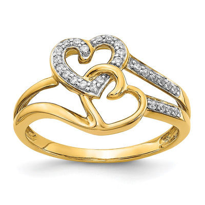 14K gold diamond heart ring