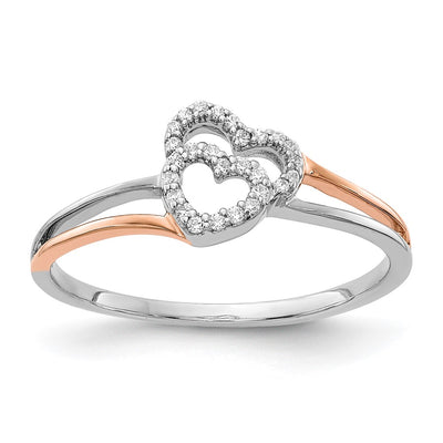 14K white gold diamond heart ring