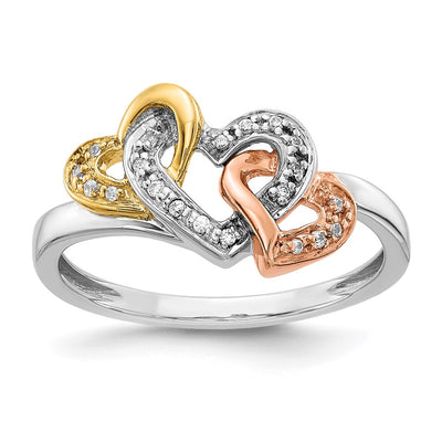 14K gold diamond heart ring