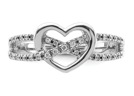 14k White Gold Diamond Heart Ring