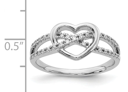 14k White Gold Diamond Heart Ring