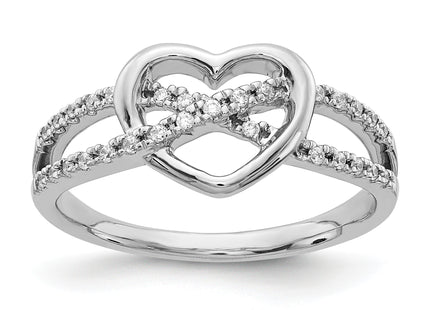 14k White Gold Diamond Heart Ring