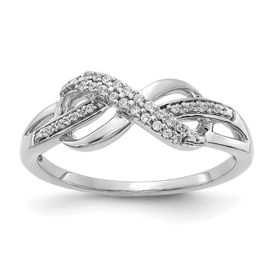 14K white gold diamond infinity ring