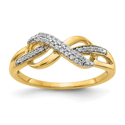 14K Diamond Infinity Symbol Ring
