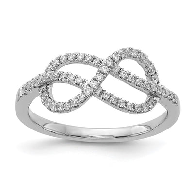 14K white gold diamond knot ring