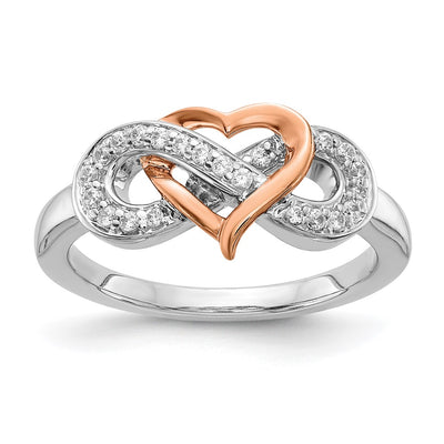 14K gold diamond infinity ring