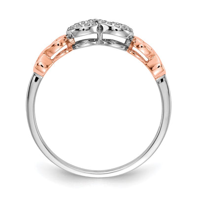 14K Rose Gold w/White Rhodium Diamond Infinity Ring