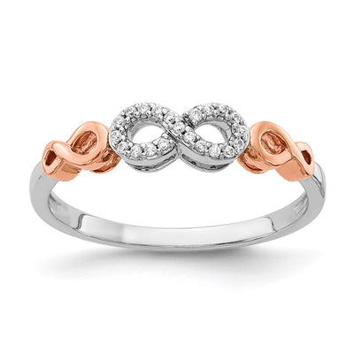 14K Rose Gold w/White Rhodium Diamond Infinity Ring