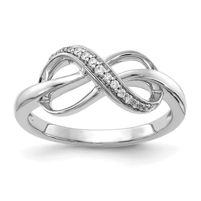 14K white gold diamond infinity ring