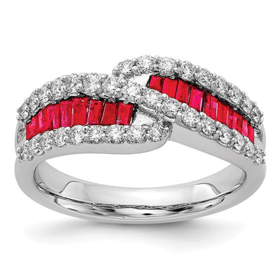 14K white gold diamond ring