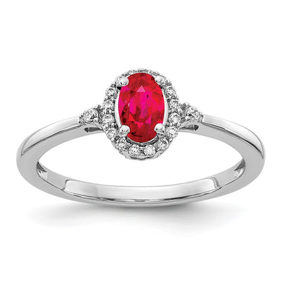 14K white gold diamond oval ring